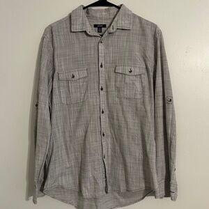 Alfani beige button up long sleeve